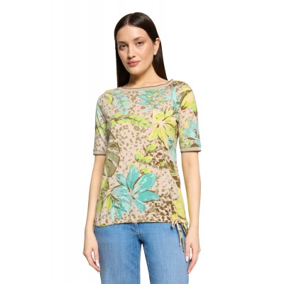 Betty Barclay - 2789 1976 T-shirt korte mouwen beige met print.